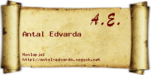 Antal Edvarda névjegykártya